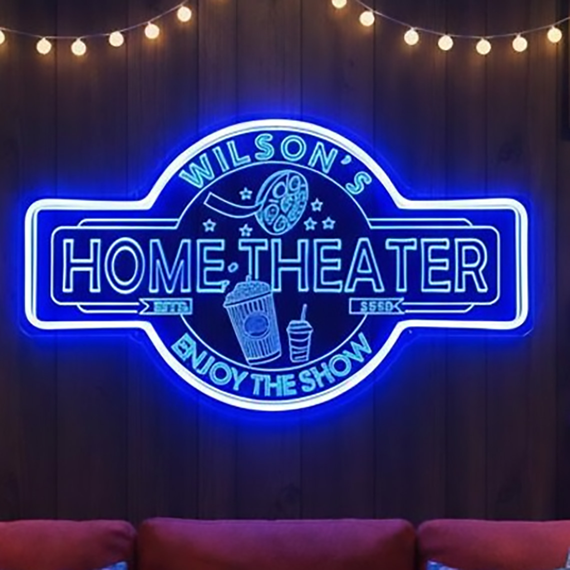 Home Cinema Usa - 맞춤형 홈시어터 네온사인, 개인 맞춤형 영화관