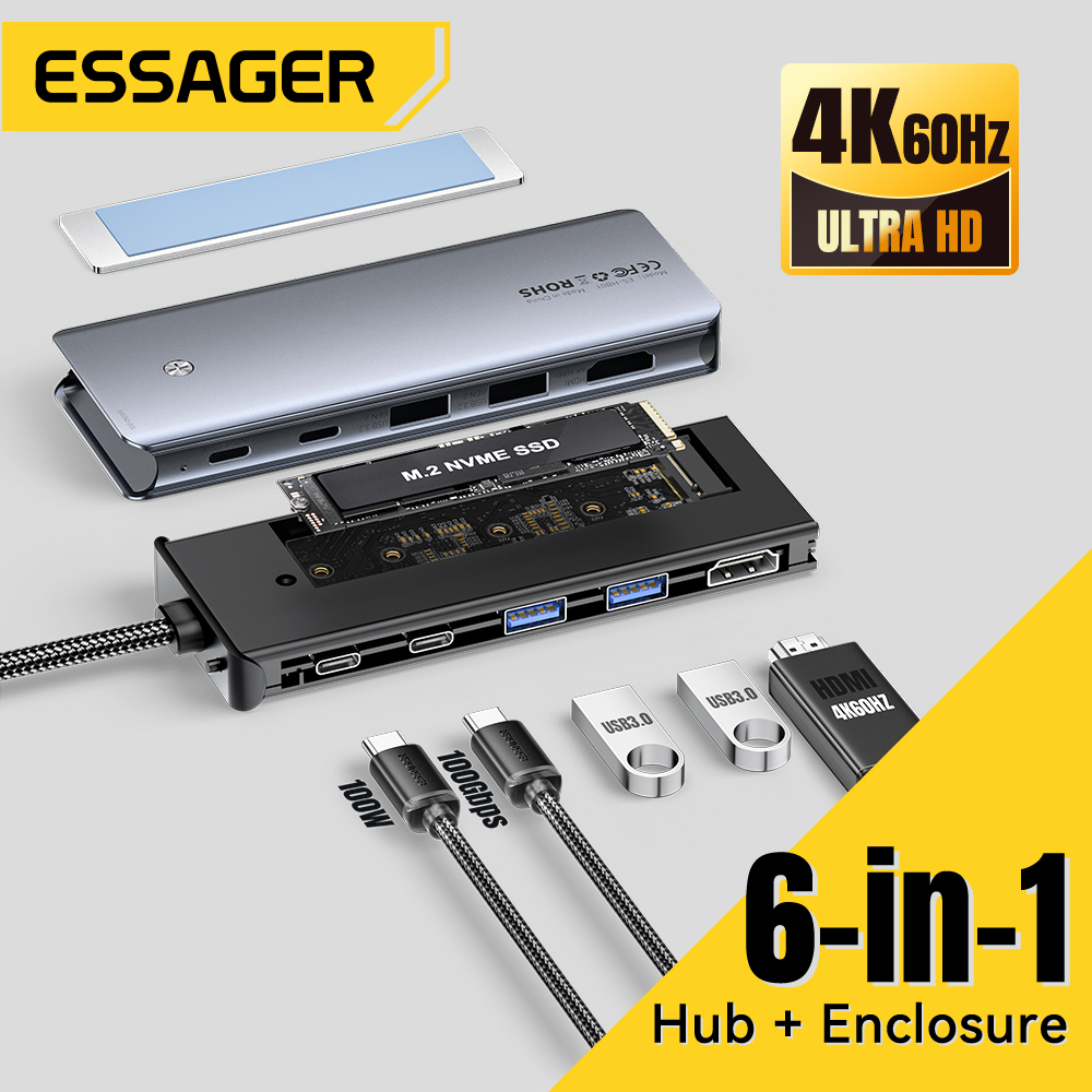 Home Cinema Usb - Essager USB C 허브(M.2 SSD 하드