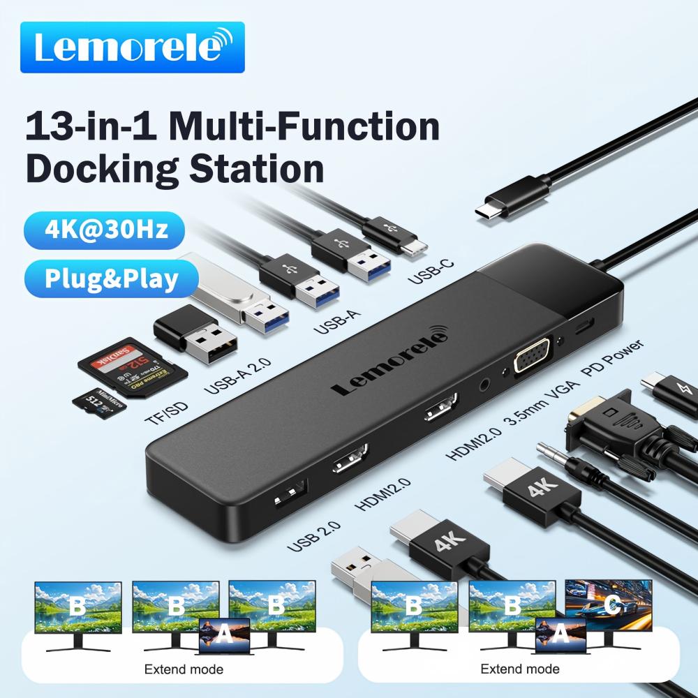 Home Cinema Usb - Lemorele 13-in-1 USB C 허브 4K30Hz