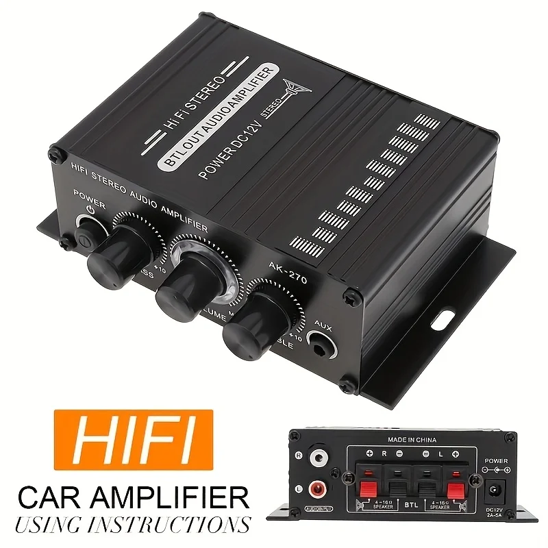 Home Cinema Heos - AK-270 400W 미니 파워 앰프 12V/24V