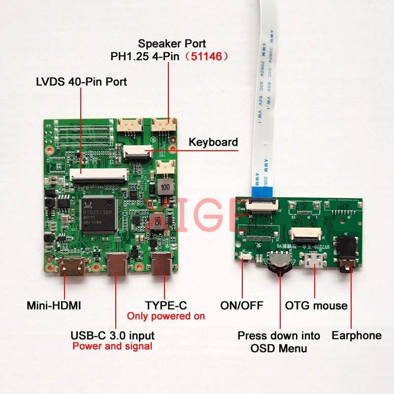 미니 HDMI 노트북 스크린 USB-C DIY 키트,  - Home Cinema Usb 리뷰 및 가격