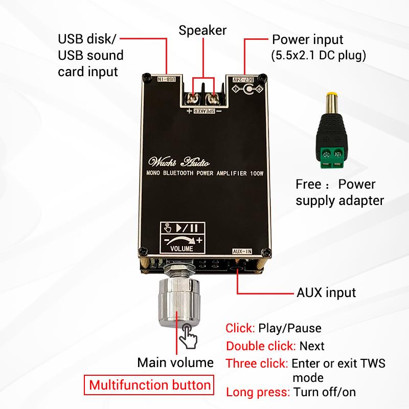 블루투스 5.1 TPA3116 D2 모노 100W Bt - Home Cinema Heos 리뷰 및 가격