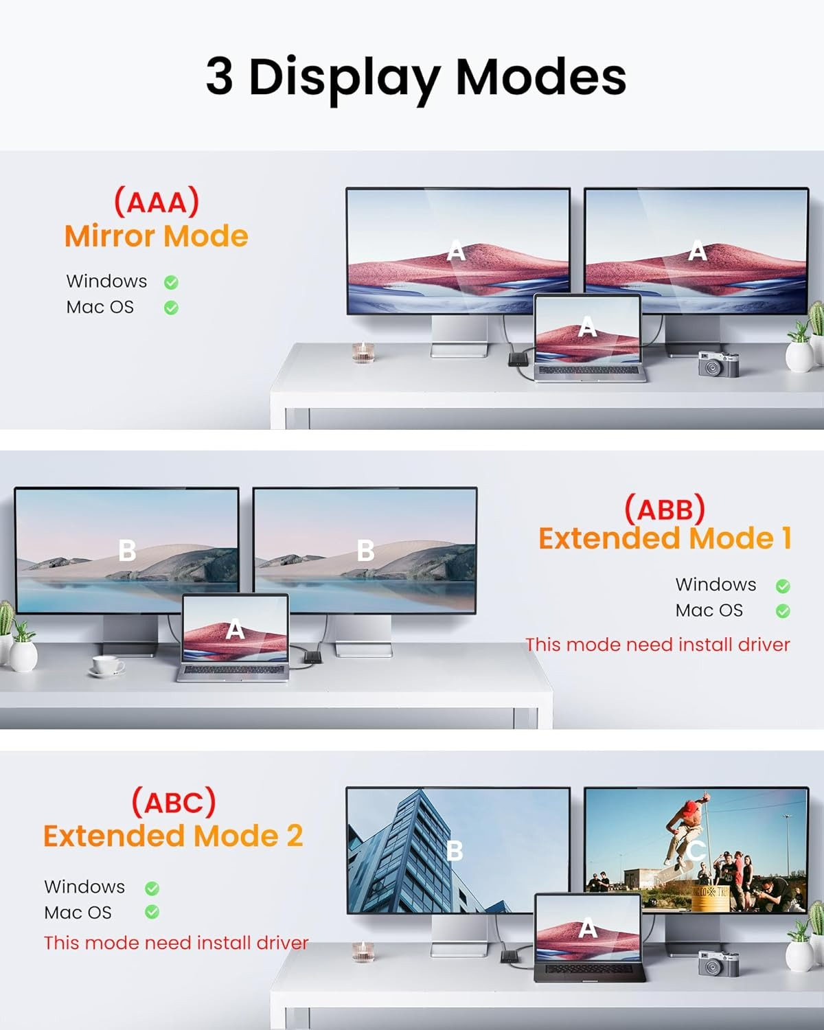 듀얼 모니터용 USB C/A 3.0-듀얼 HDMI 호환 - Home Cinema Usb 리뷰 및 가격