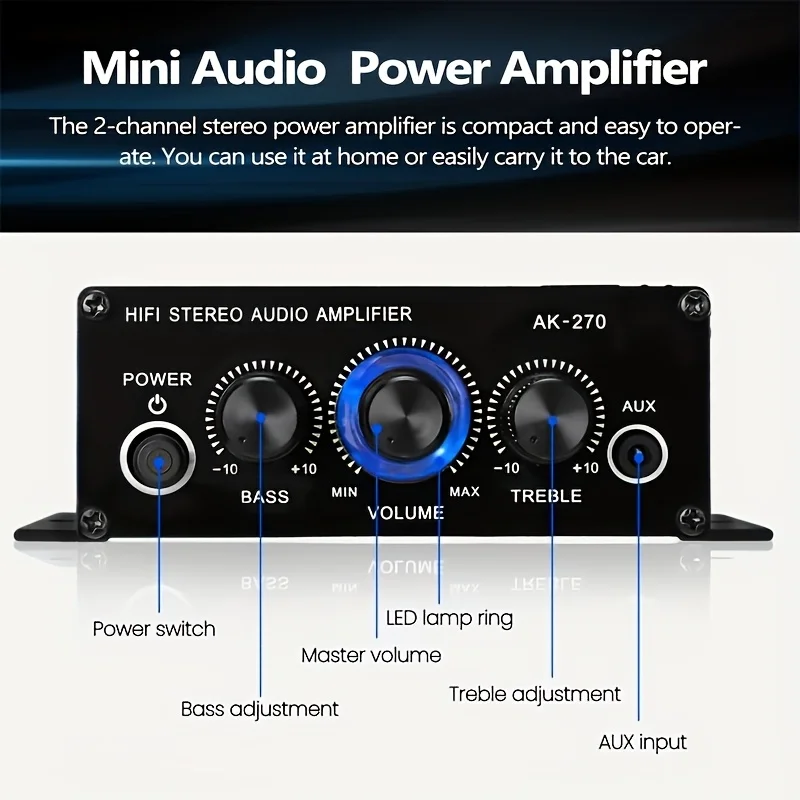 AK-270 400W 미니 파워 앰프 12V/24V 2 - Home Cinema Heos 리뷰 및 가격